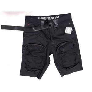 Smugglers Moon Men Black Shorts Sz 28 Speak Easy Punk Goth Skate Pockets NWT